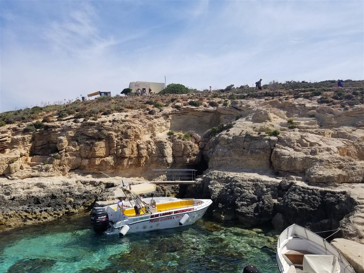 The Blue Lagoon in Malta, turquoise water and boats