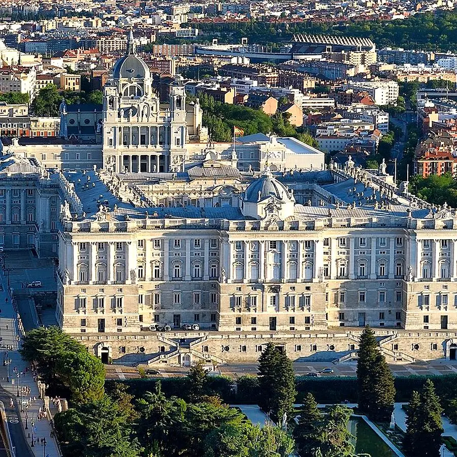 The Royal Palace of Madrid seen from the gardens