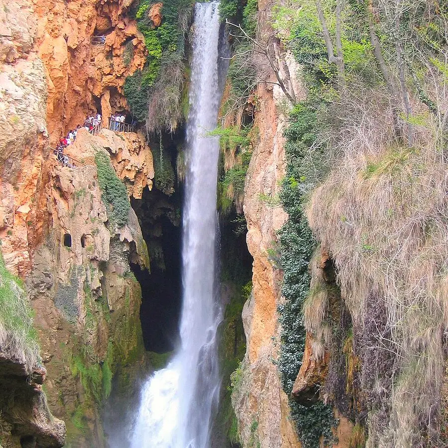 The Cola de Caballo waterfall at Monasterio de Piedra