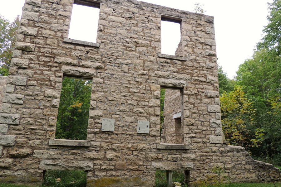 The stone ruins of The Corran mansion at Spirit Rock near Wiarton